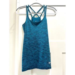 Nike Women's Size XS Dri-Fit Blue Tank Top Spaghetti Strap Cross Back